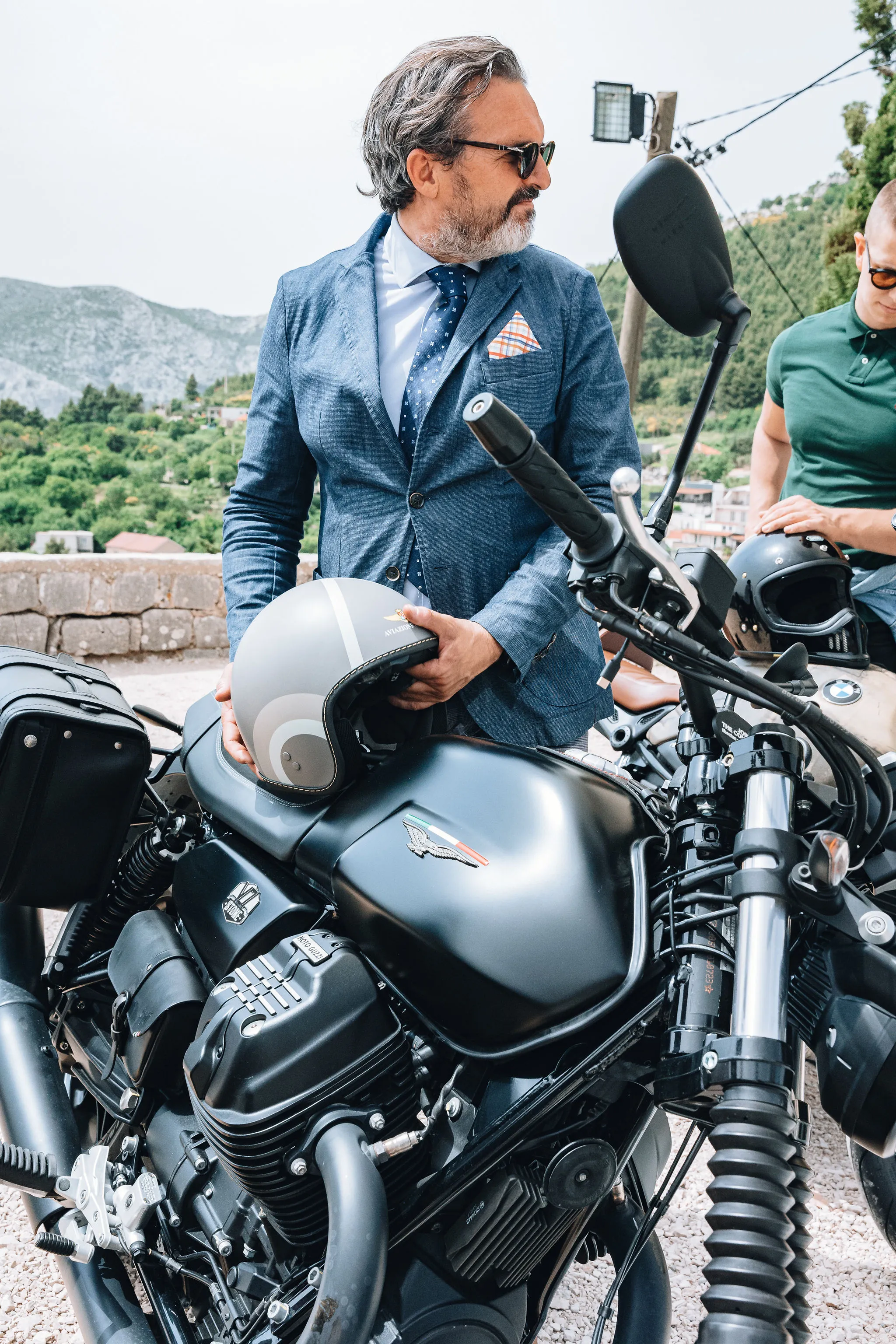 Distinguished Gentleman's Ride — Split 2024 — moto guzzi blue linen