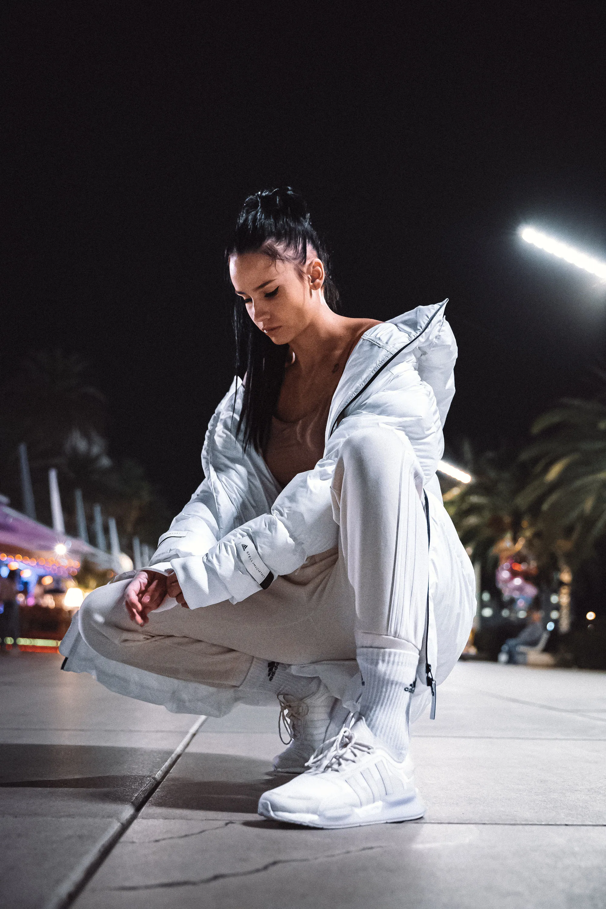 Matea Jelić × Adidas by Stella McCartney — split riva palm trees