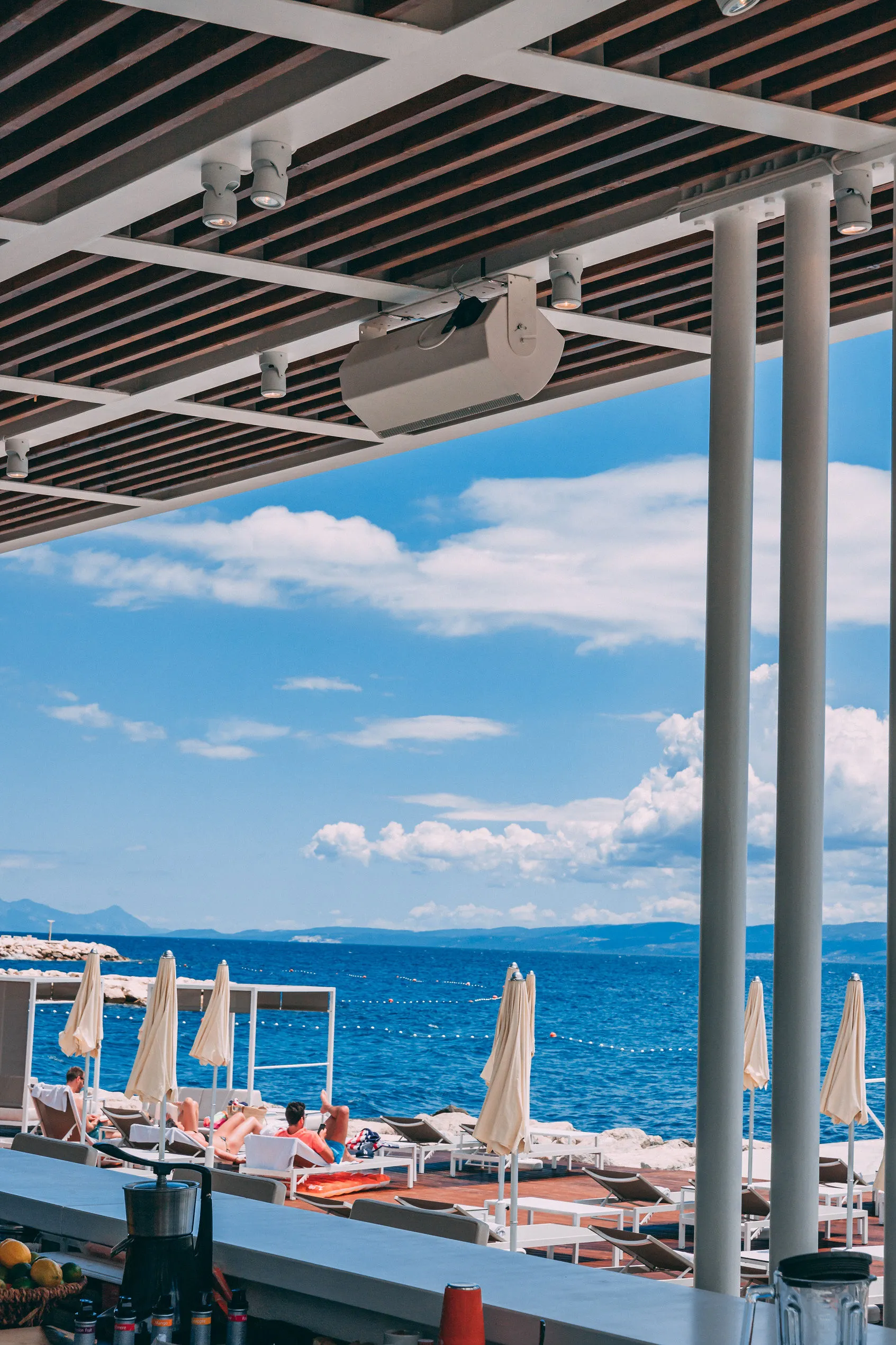 Mistral Beach Bar at Radisson Blu Split — Bose Integration Case Study — deck view