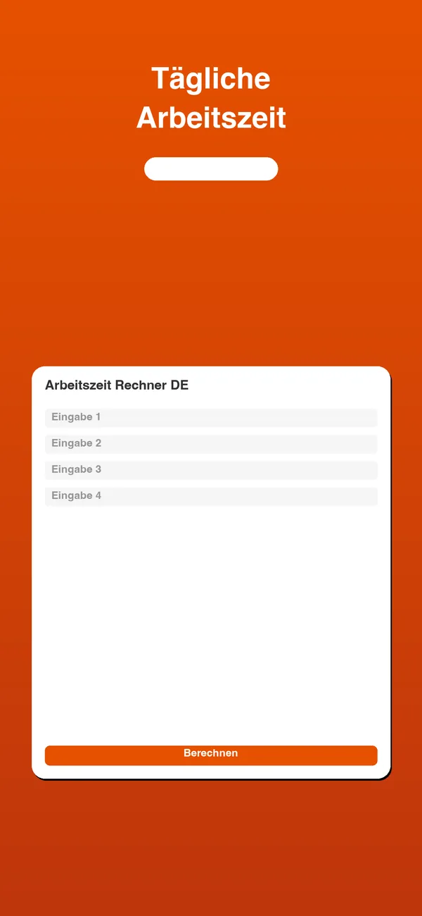 Arbeitszeit Rechner work hours entry screen
