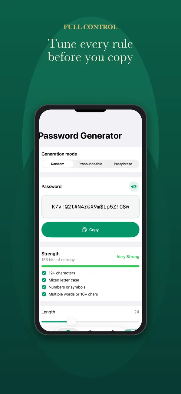 GeneratorLozinki pronounceable password mode