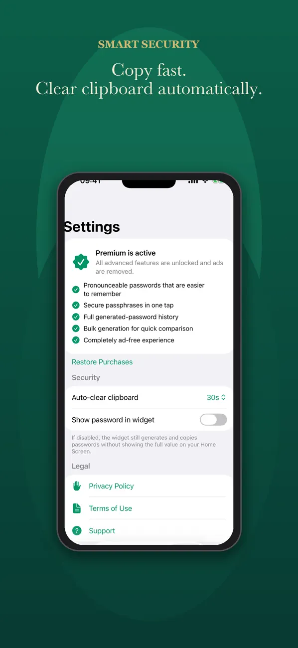 GeneratorLozinki premium tools screen