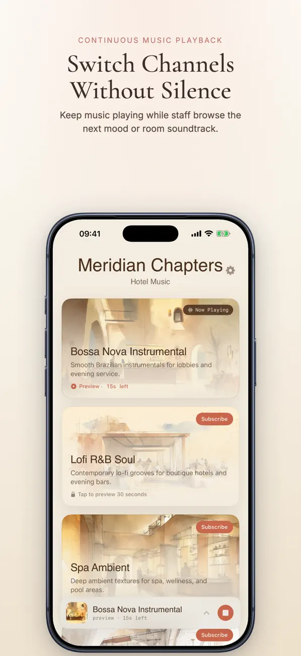 Meridian Chapters ekran pregledavanja kanala