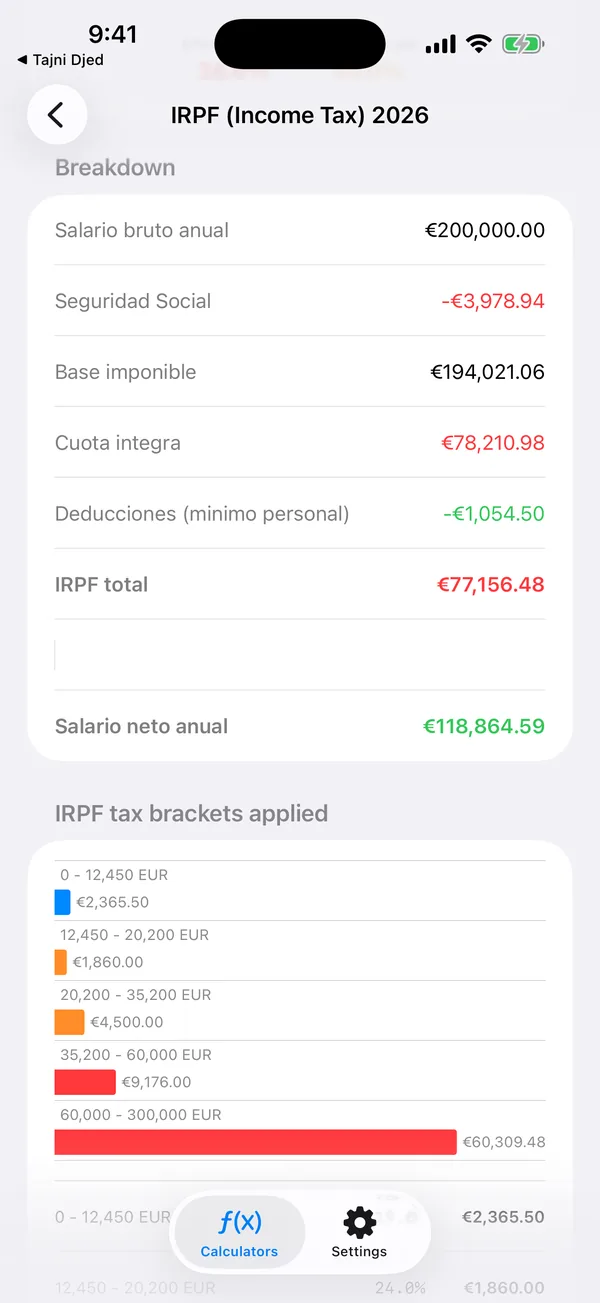 Personal and family situation inputs for children and contract type