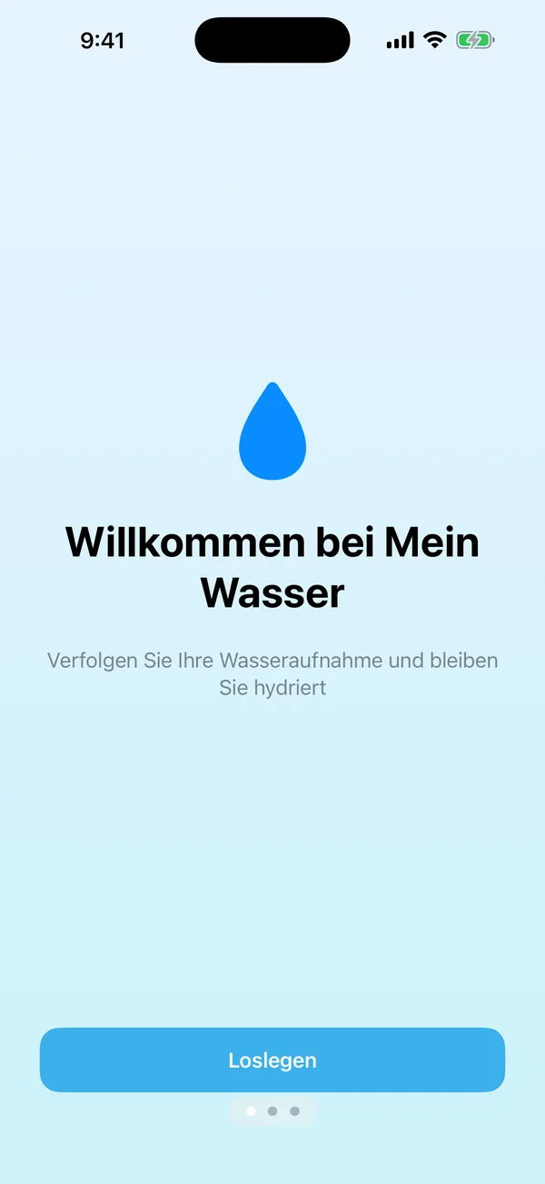 Reminder settings and home-screen widget for hydration