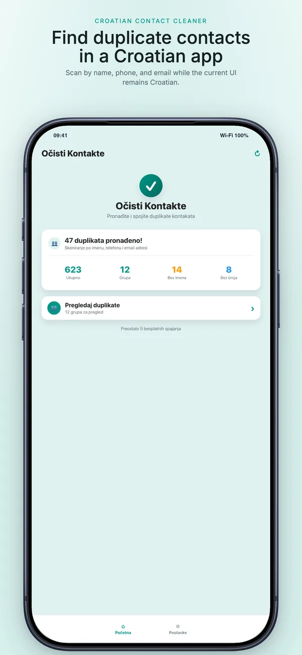 Scan results grouping possible duplicate contacts