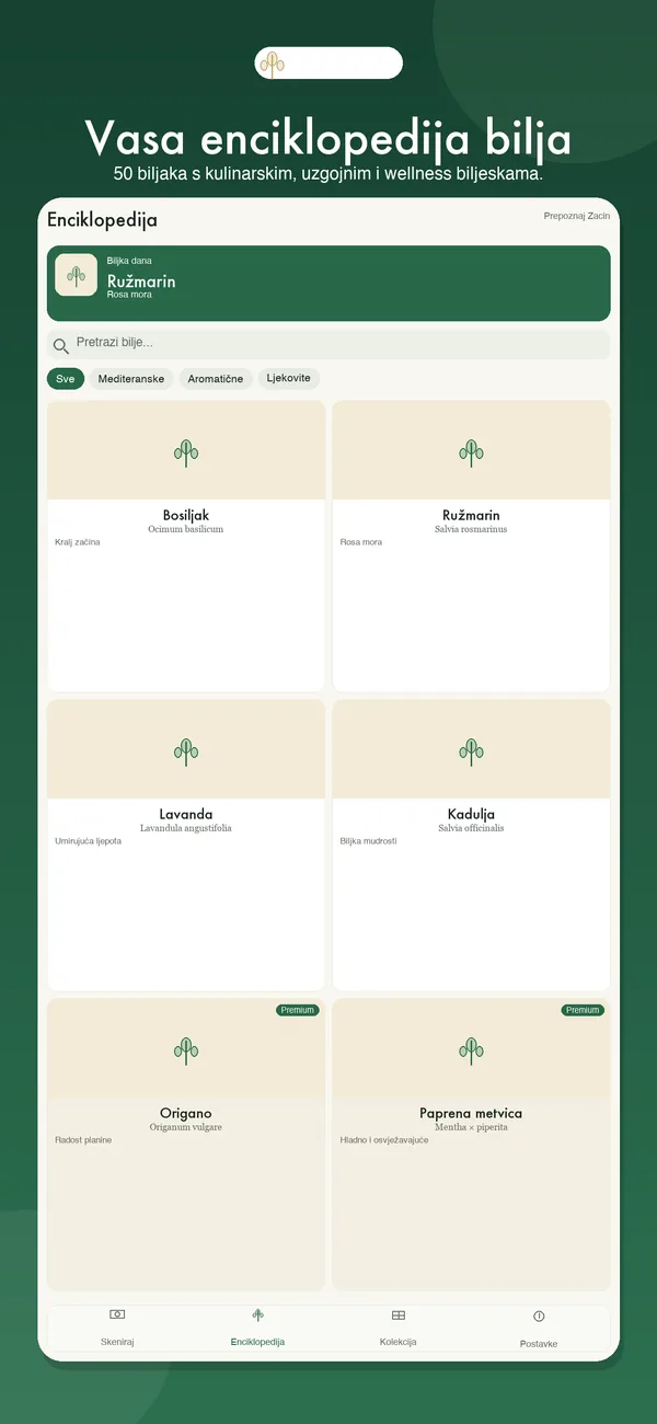 On-device herb recognition identifying a plant from a photo