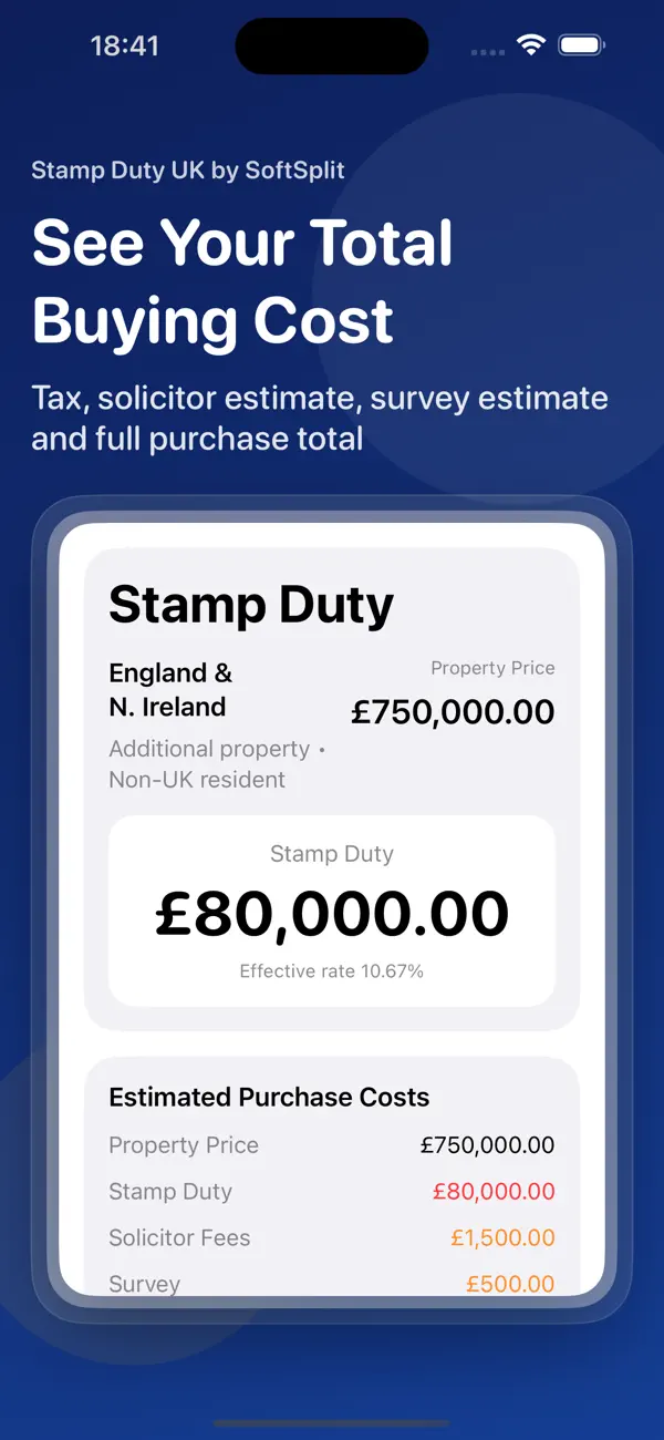 Stamp Duty UK calculator screen