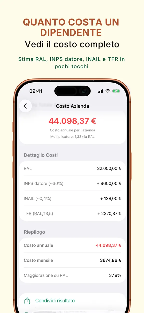 Stipendio Netto premium tools screen