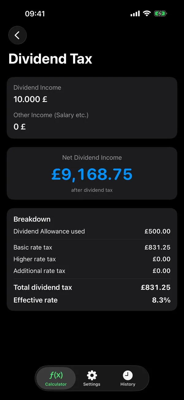 Bonus and overtime view showing the real marginal tax rate