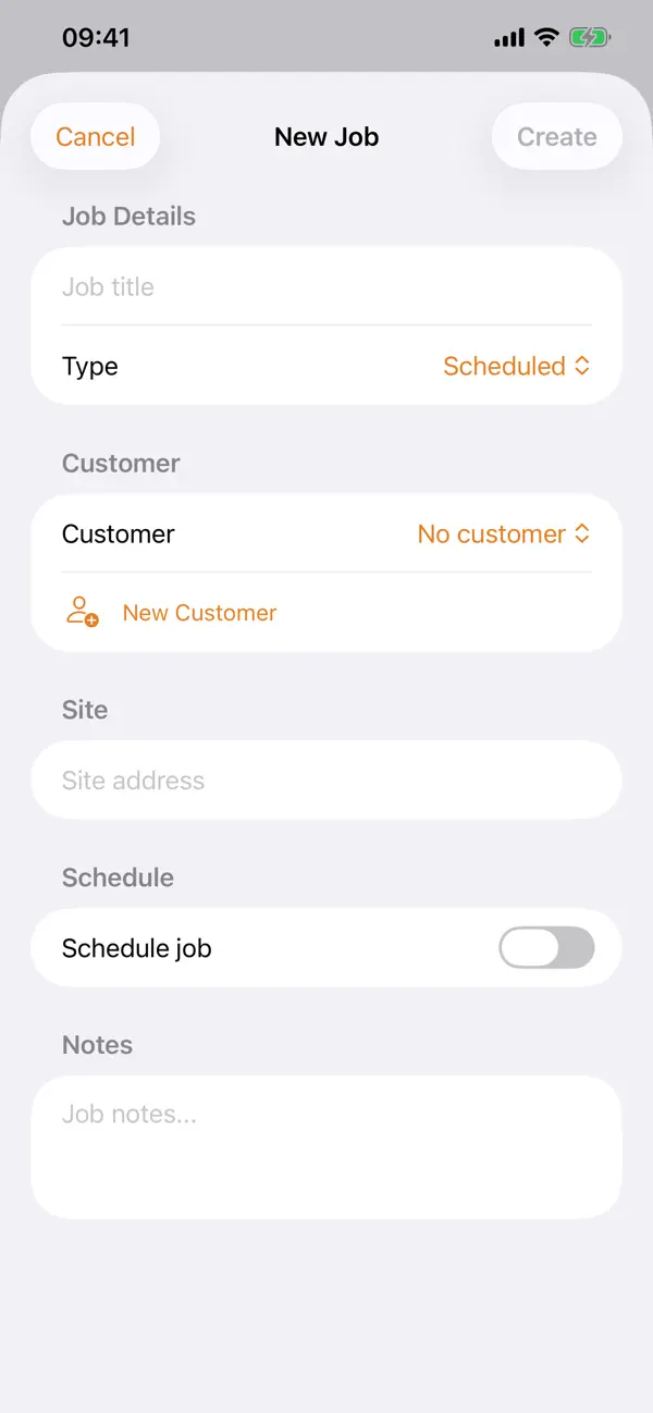 TradieAU screen for field-friendly calculations and admin