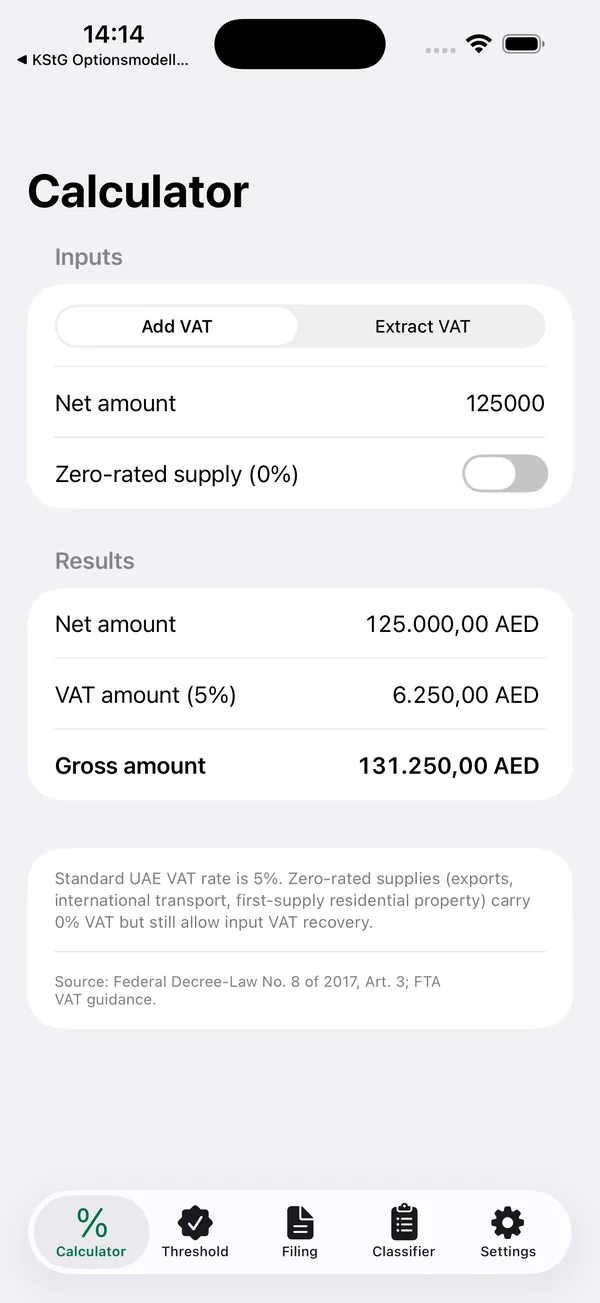 Supply classification across standard, zero-rated, exempt, and blocked input VAT