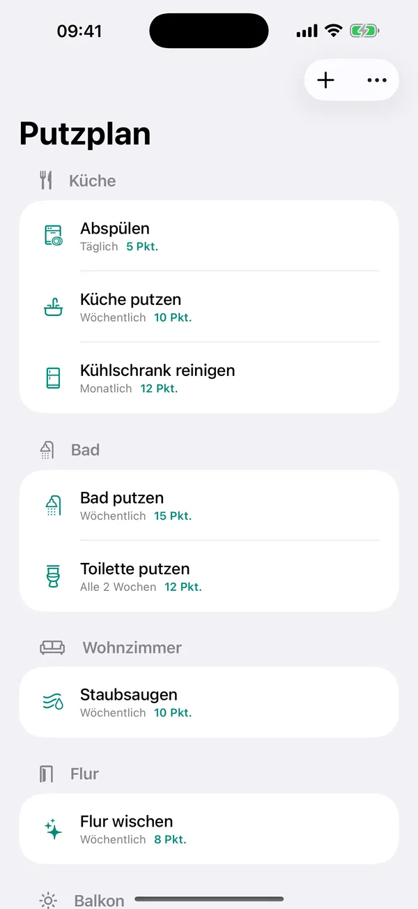 Exporting the current cleaning plan as a PDF for the fridge