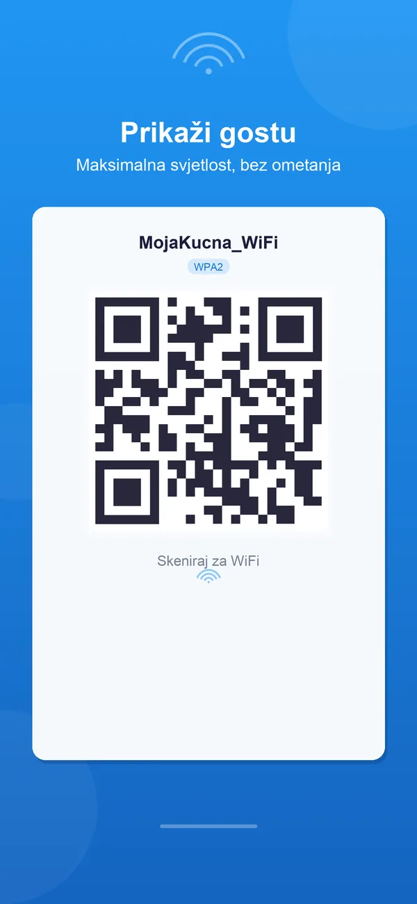WiFi QR generating a scannable code from a network name and password
